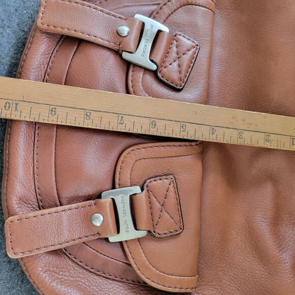 Michael Kors Brown Pebbled Leather Shoulder Bag Hobo Tote - Picture 3 of 12